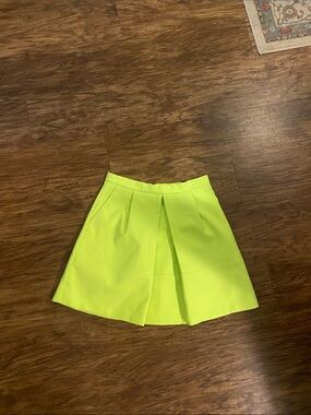 J.Crew lime green skirt zipper back